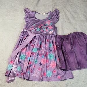 Purple Floral Kids Casual Dress